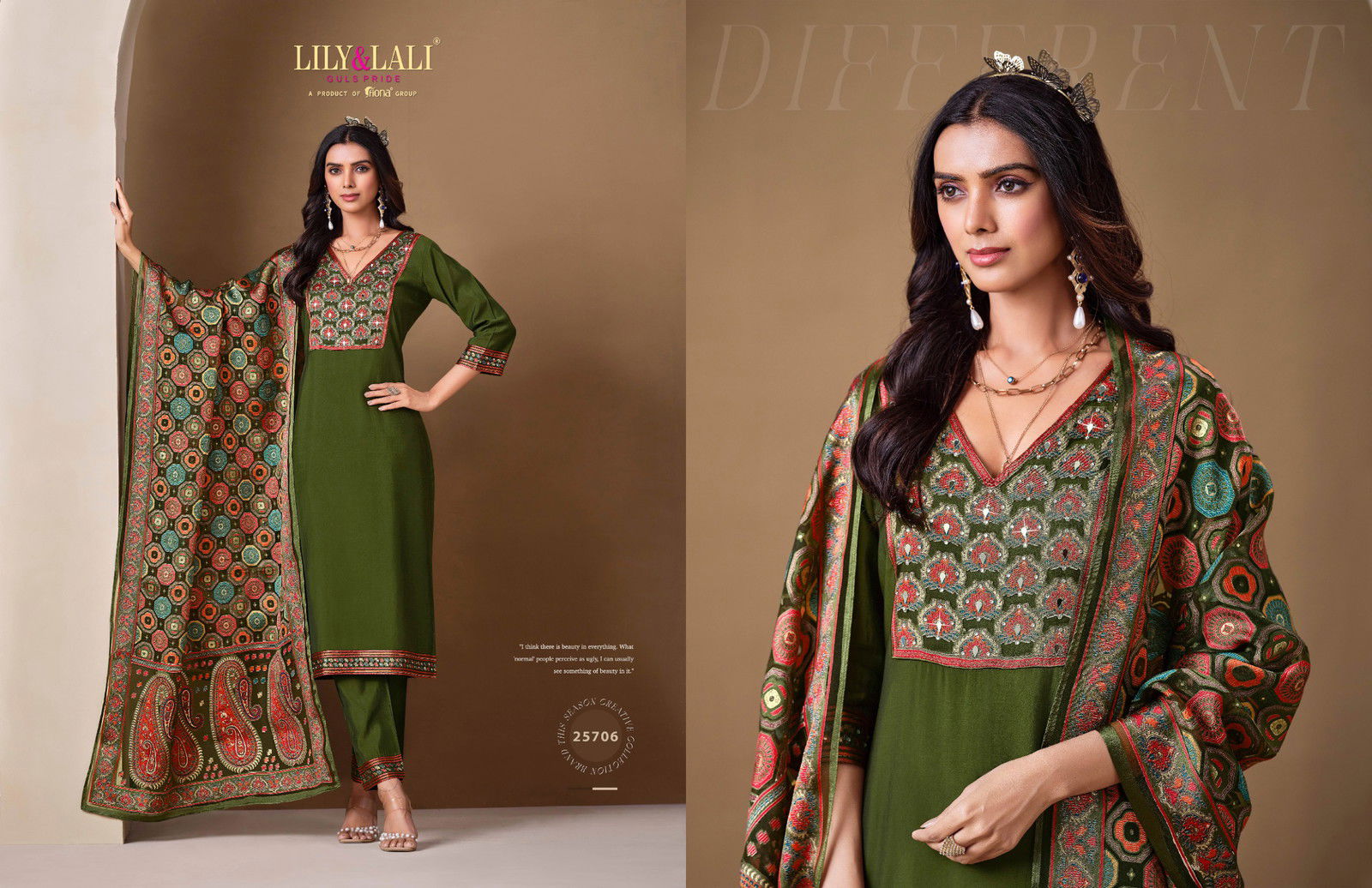 Lily And Lali Brasso Roman Silk Kurti Bottom With Dupatta Collection